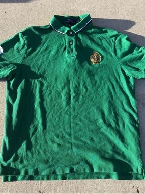 Ralph Lauren Green Polo with Embroidered Crest